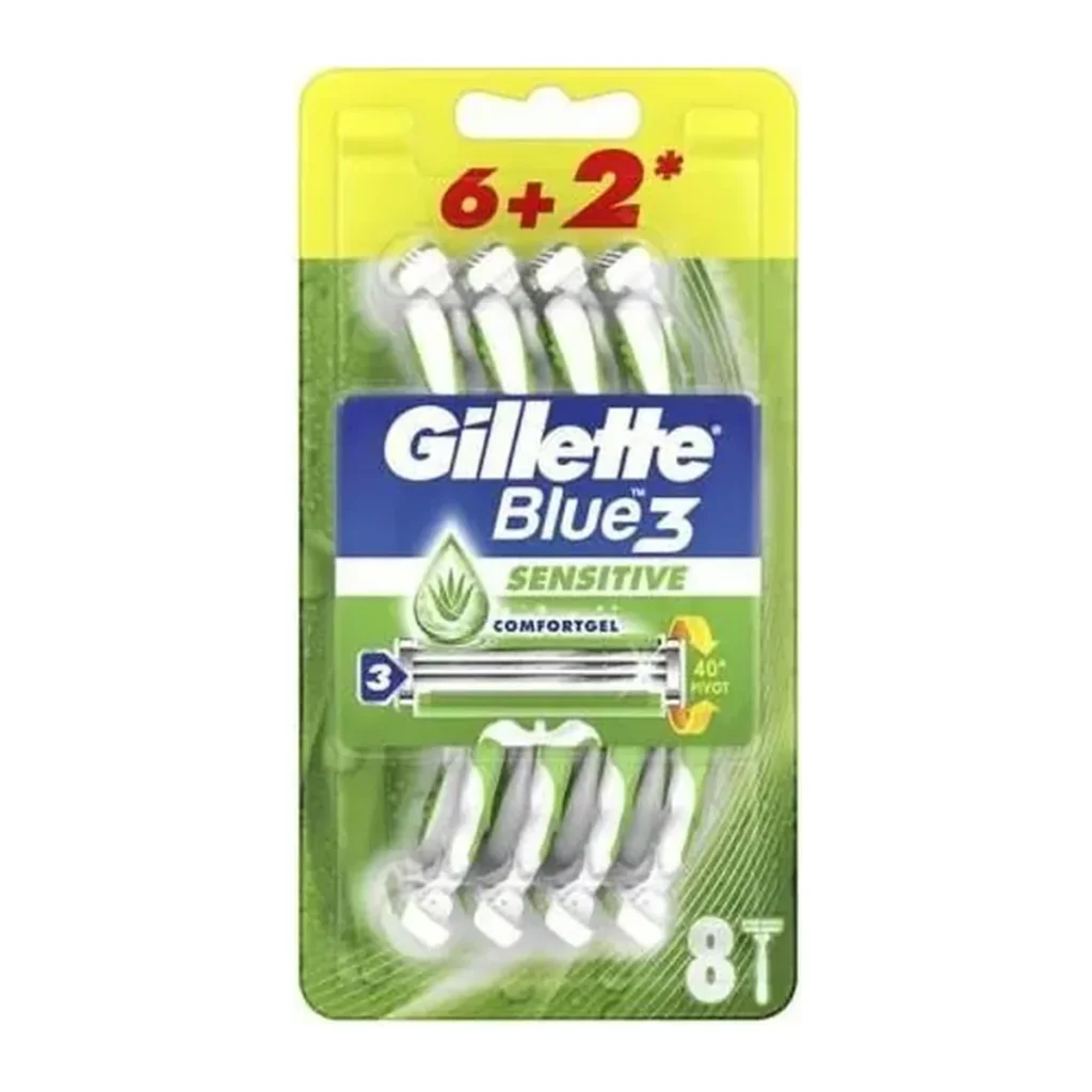 Aparate de ras Gillette Blue III 6+2, 8 buc