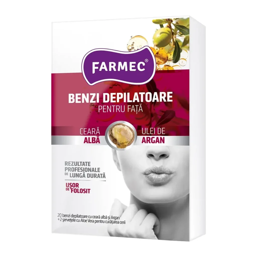 Benzi depilatoare Farmec Față Argan, 20 buc