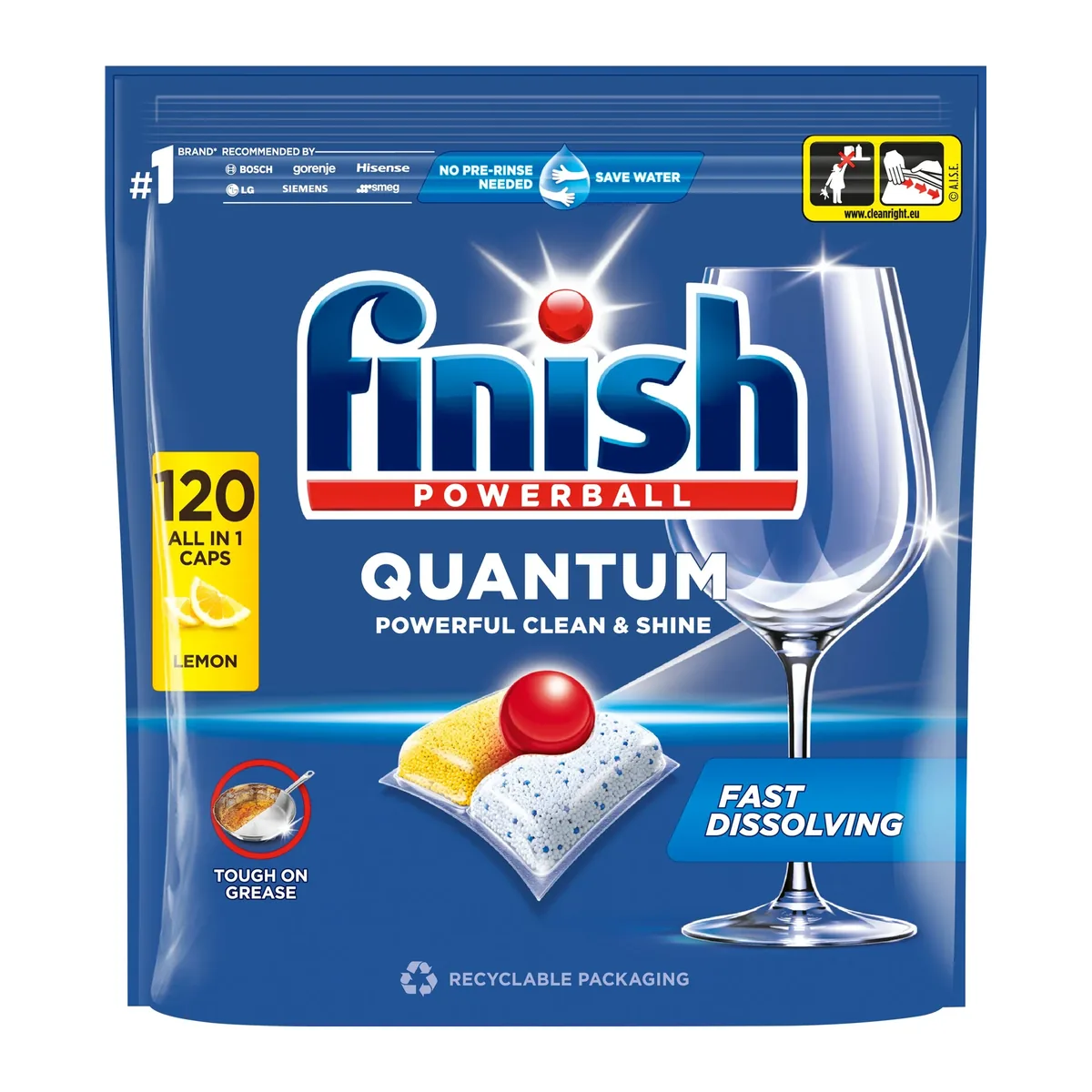 Capsule mașină de spălat vase Finish All in 1 Quantum Lemon