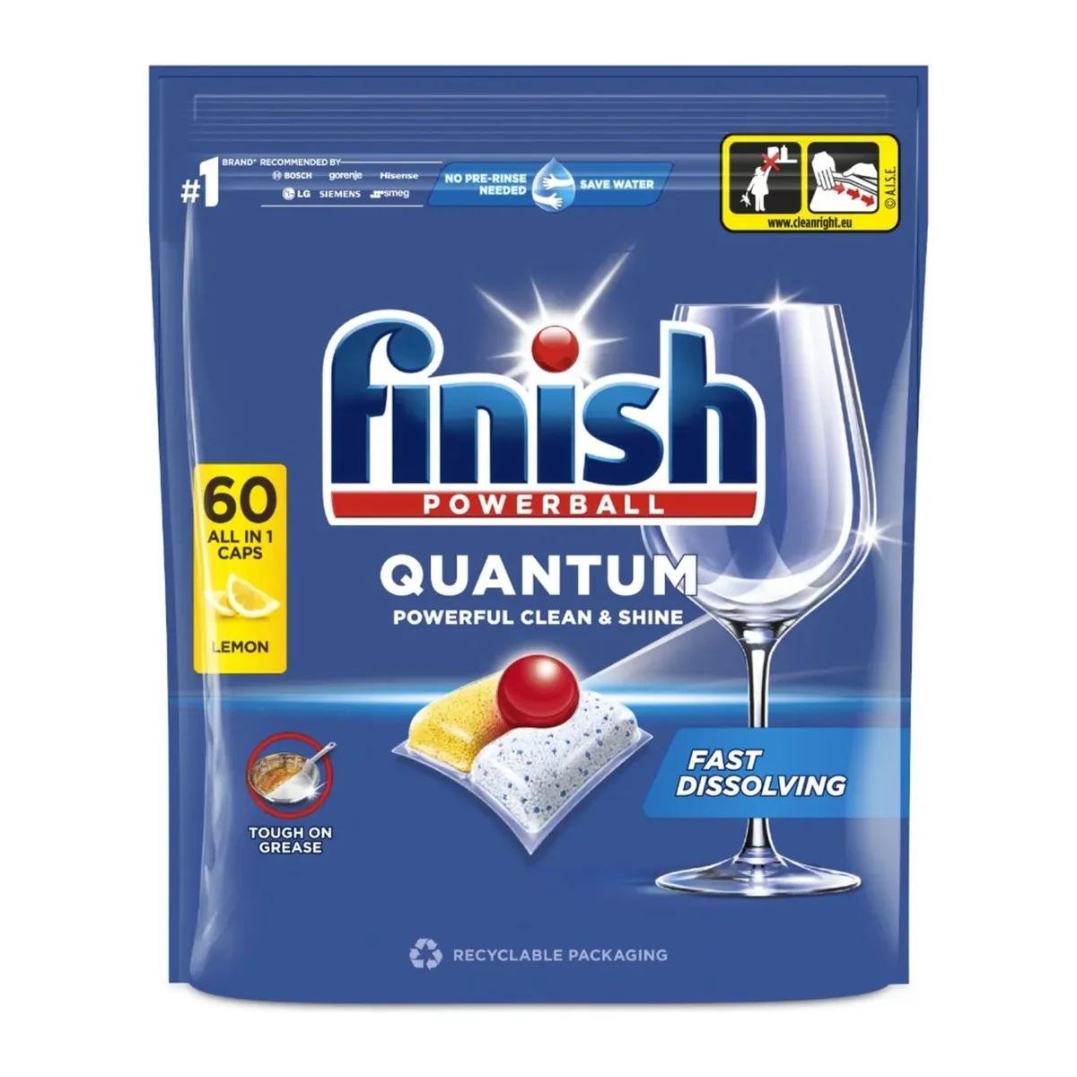 Capsule mașină de spălat vase Finish All in 1 Quantum Lemon
