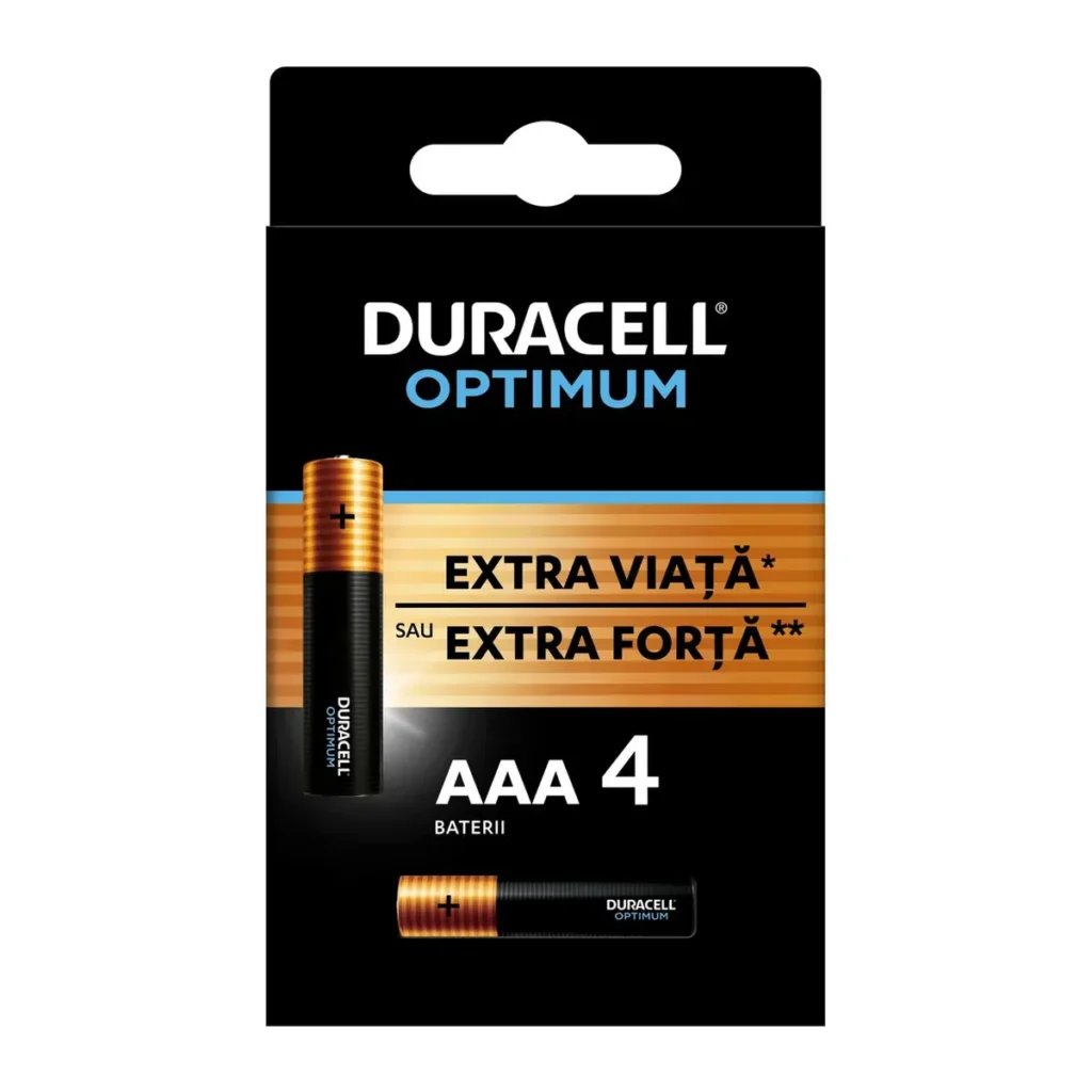 Baterie Duracell Optimum AAA, 4 buc