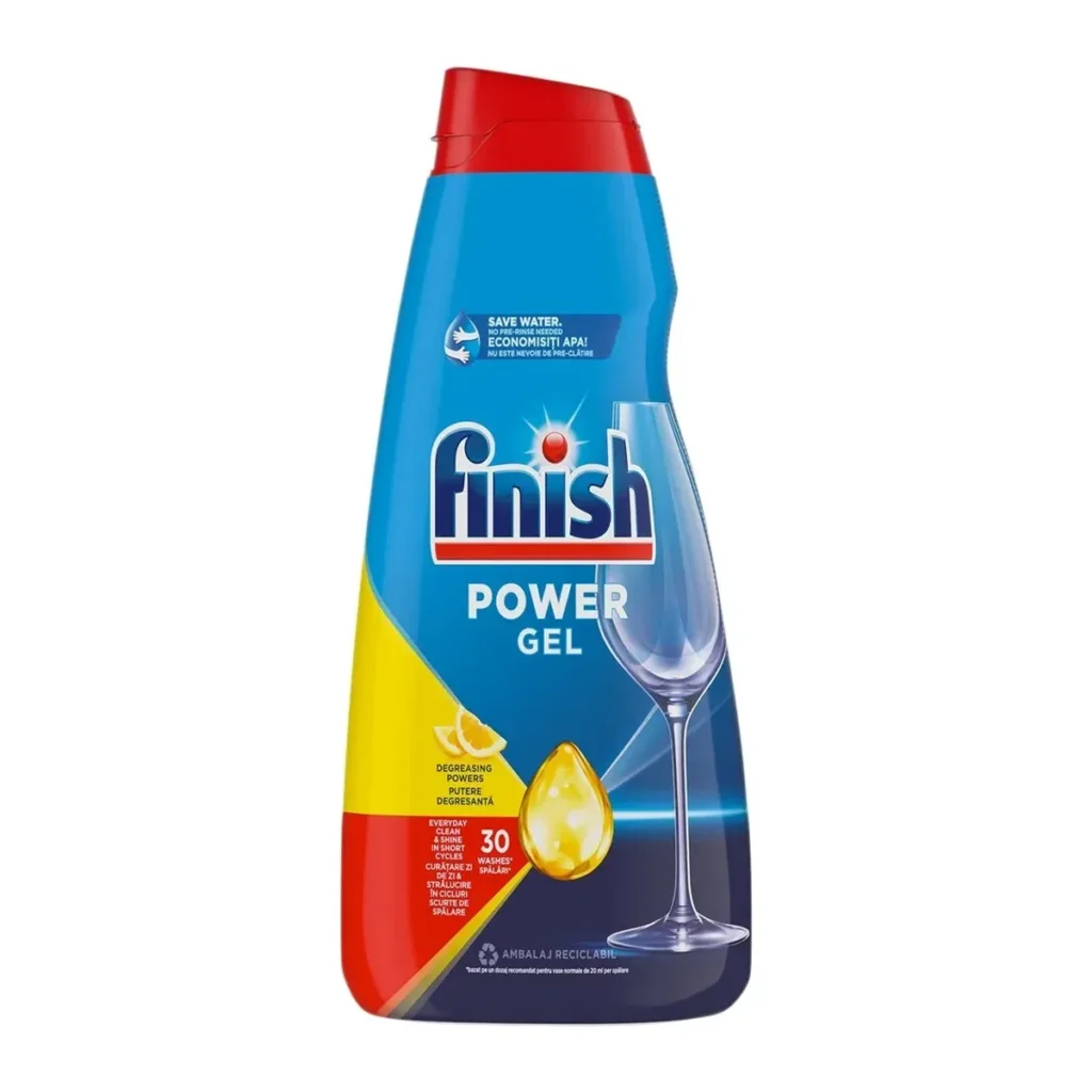 Gel pentru mașina de spălat vase Finish All in 1 Lemon, 600 ml