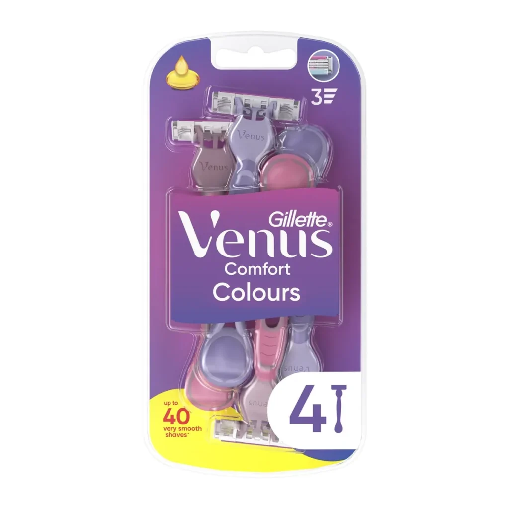 Aparate de ras Gillette Venus Colors 3, 4 buc