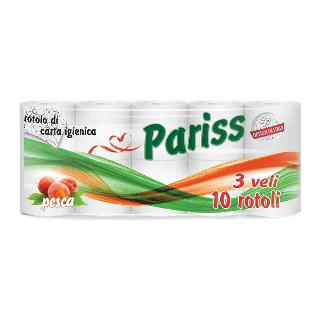 Hârtie igienică Pariss 3 straturi, 150 foi, plasă 7, 10 role