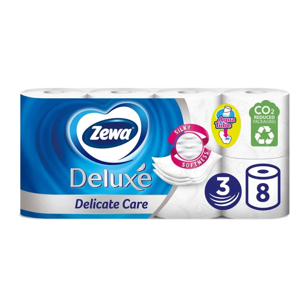 Hârtie igienică Zewa delicate Care, 3 straturi, 8 role