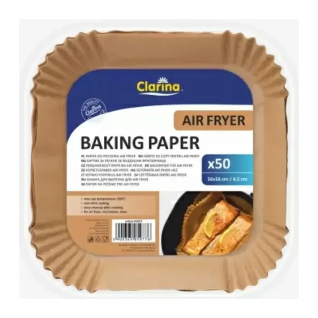 Hârtie pentru air fryer Clarina-Air 16x16x4.5 cm, 50 buc