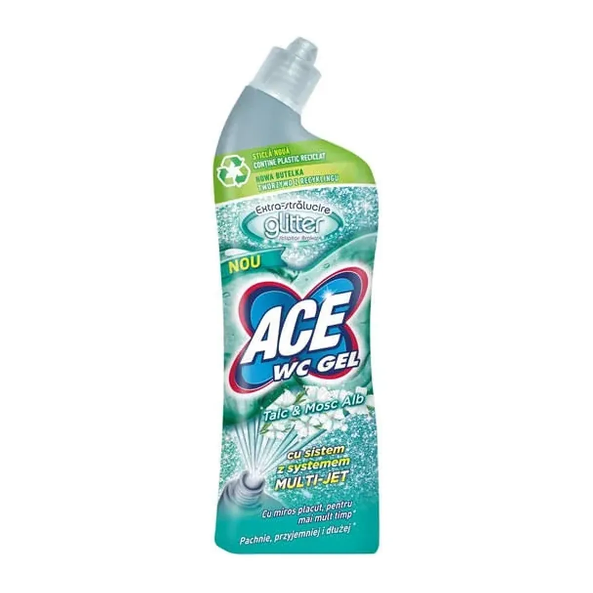 Înălbitor ACE WC Gel Glitter Talc Mosc Alb