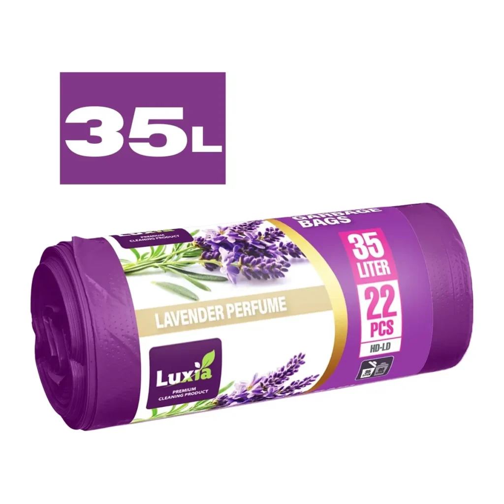 Saci menajeri Luxia Aroma Lavandă cu Urechi HD-LD, 35 L, 22 buc