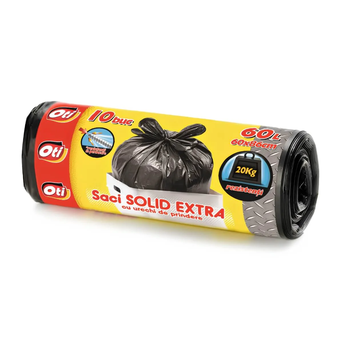 Saci menajeri Solid Extra cu Urechi de Prindere Oti Negru 10