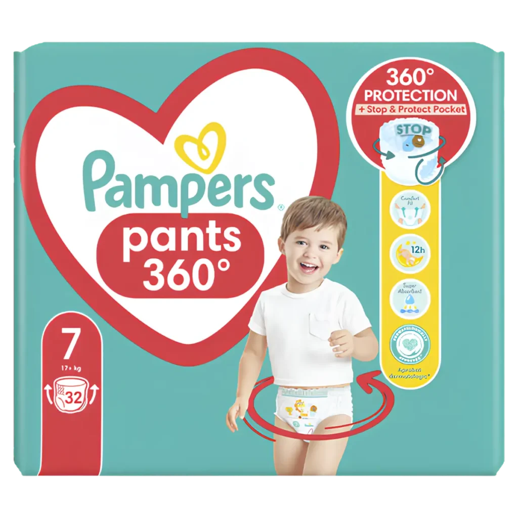 Scutece chilotel Pampers Pants nr.7 (15+ kg), 32 buc