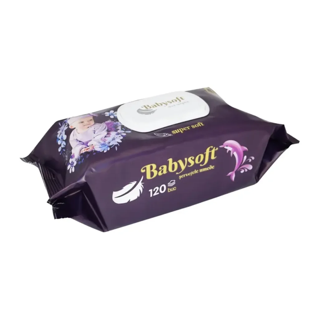 Șervețele umede Babysoft Soft Mov, 120 buc