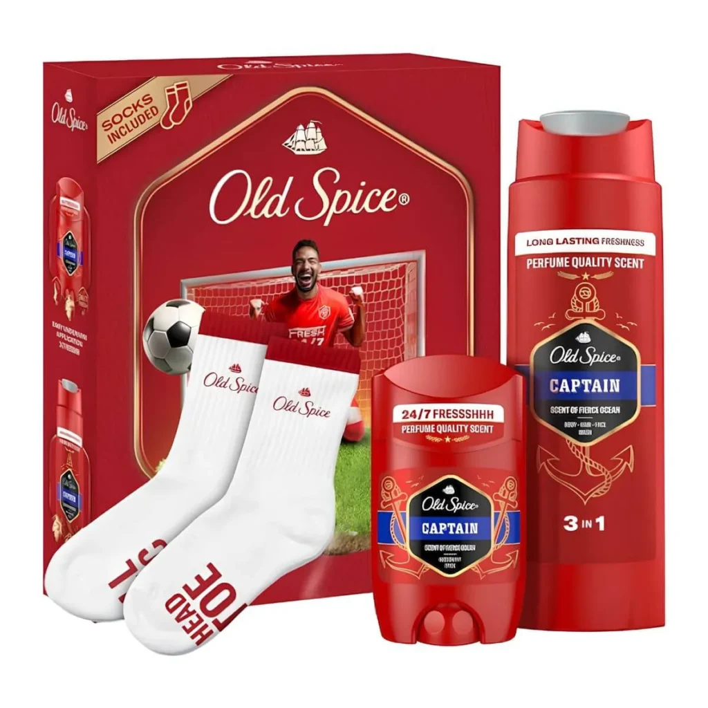 Set cadou Old Spice Captain, stick 50 ml, gel de duș 250 ml, șosete