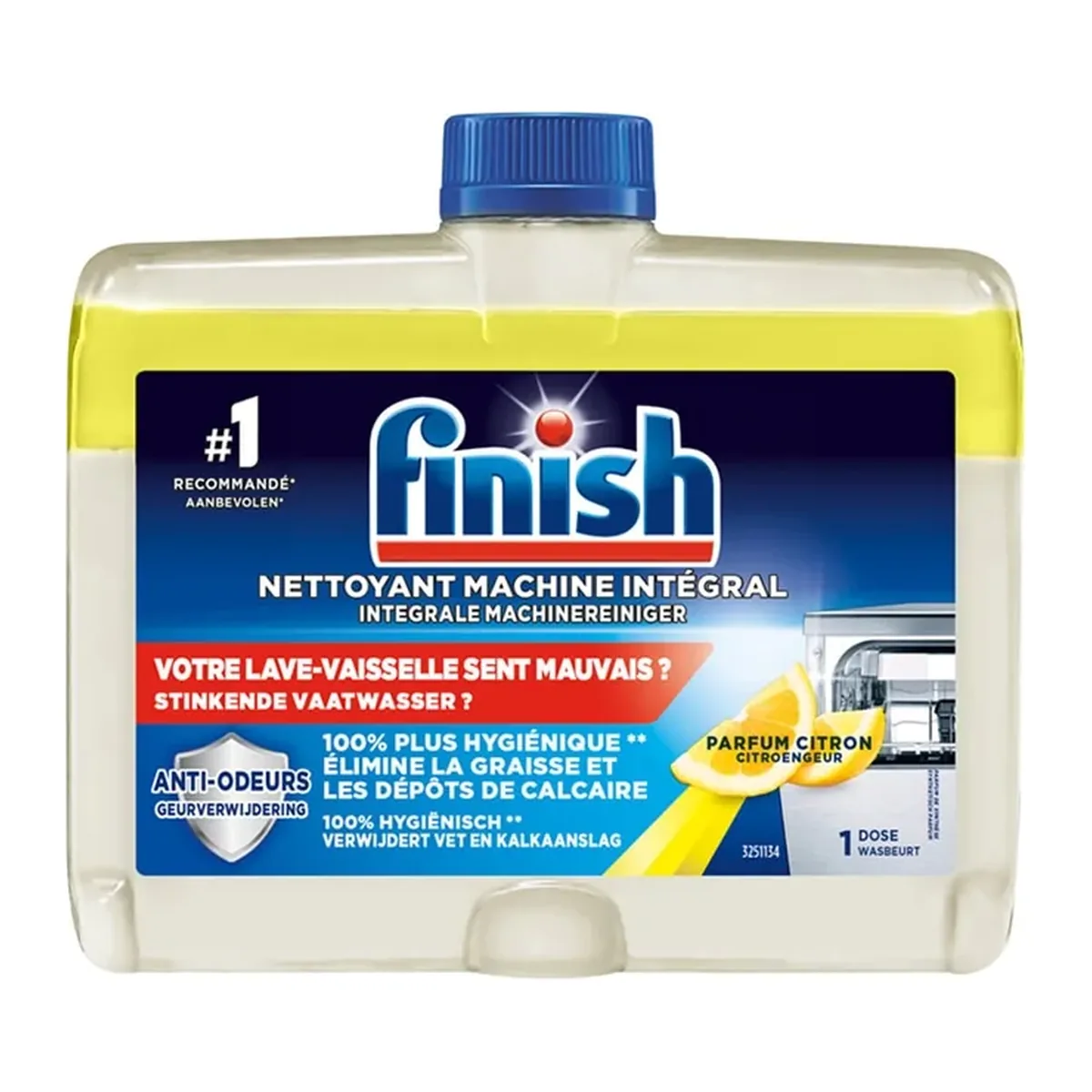 Soluție curățare mașina de vase Finish Lemon