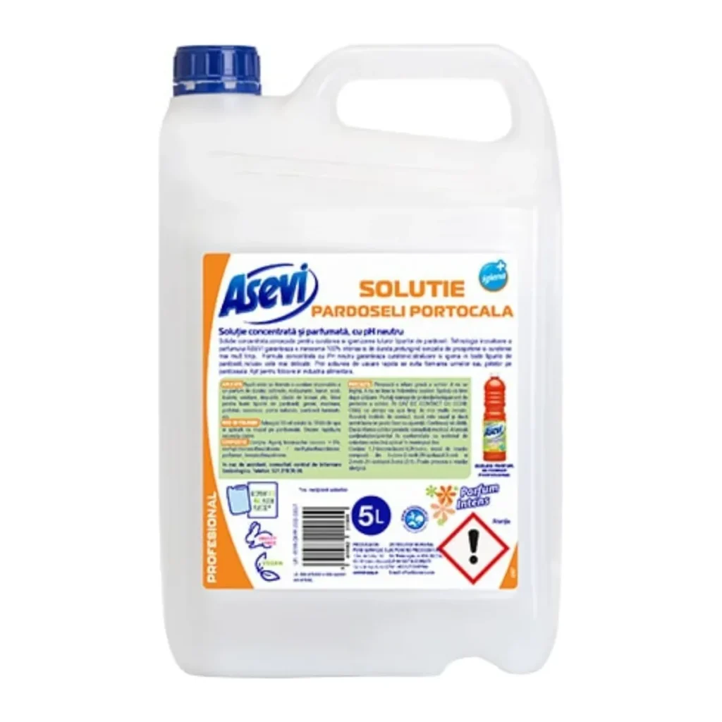 Soluție pentru pardoseli Asevi Portocală, 5 L