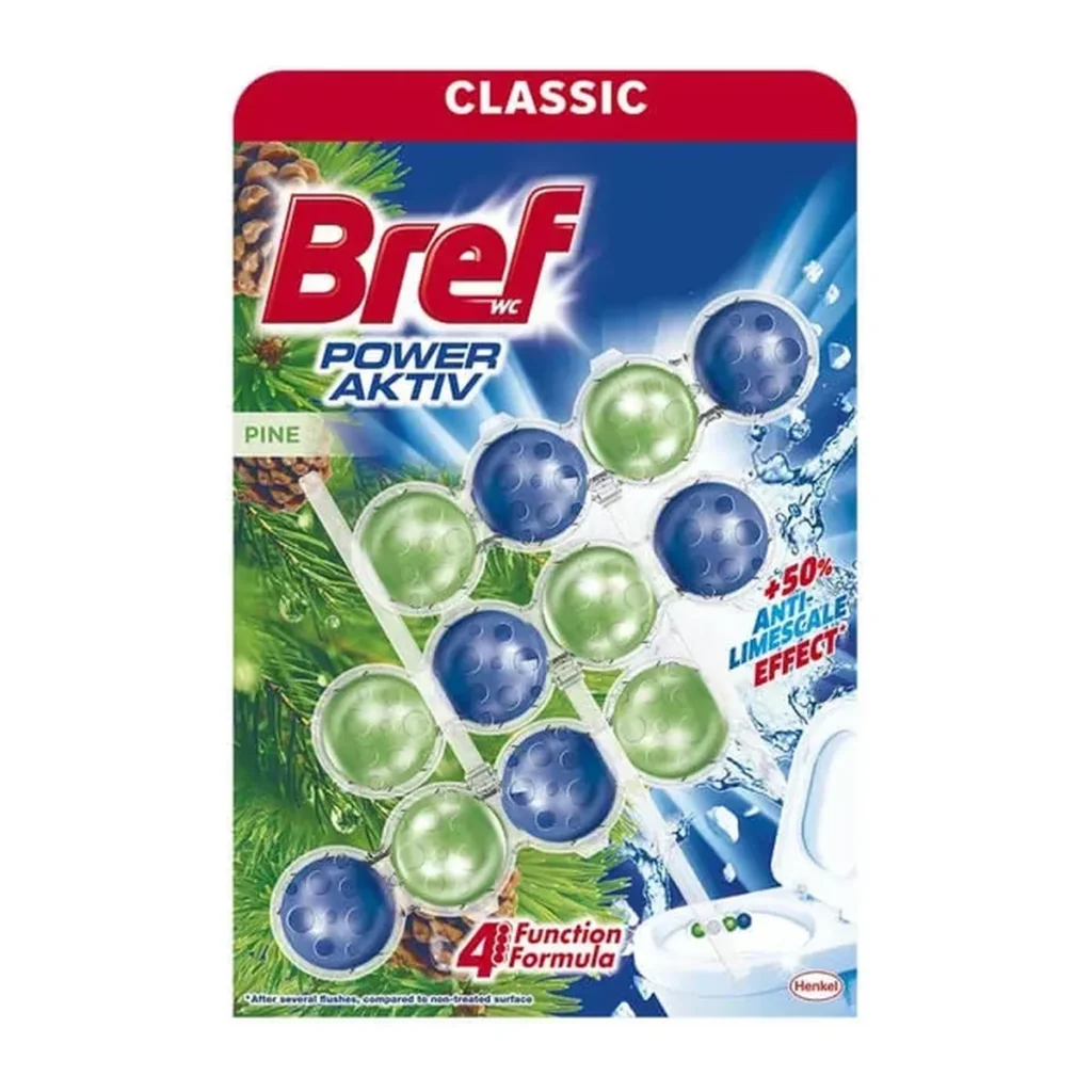 Soluție WC Bref Power Aktiv Classic Pine 3×50 g